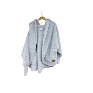 Nordic Beach Fleece One-size Hooded Beach Wrap Cashmere Blue Cozy Oversized
